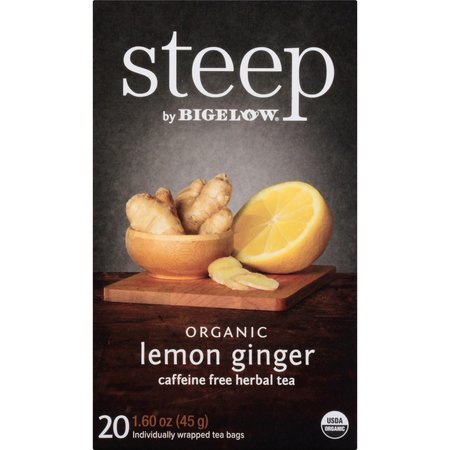 Bigelow Steep Tea, Lemon Ginger, 1.6 oz Tea Bag, PK20 RCB17704